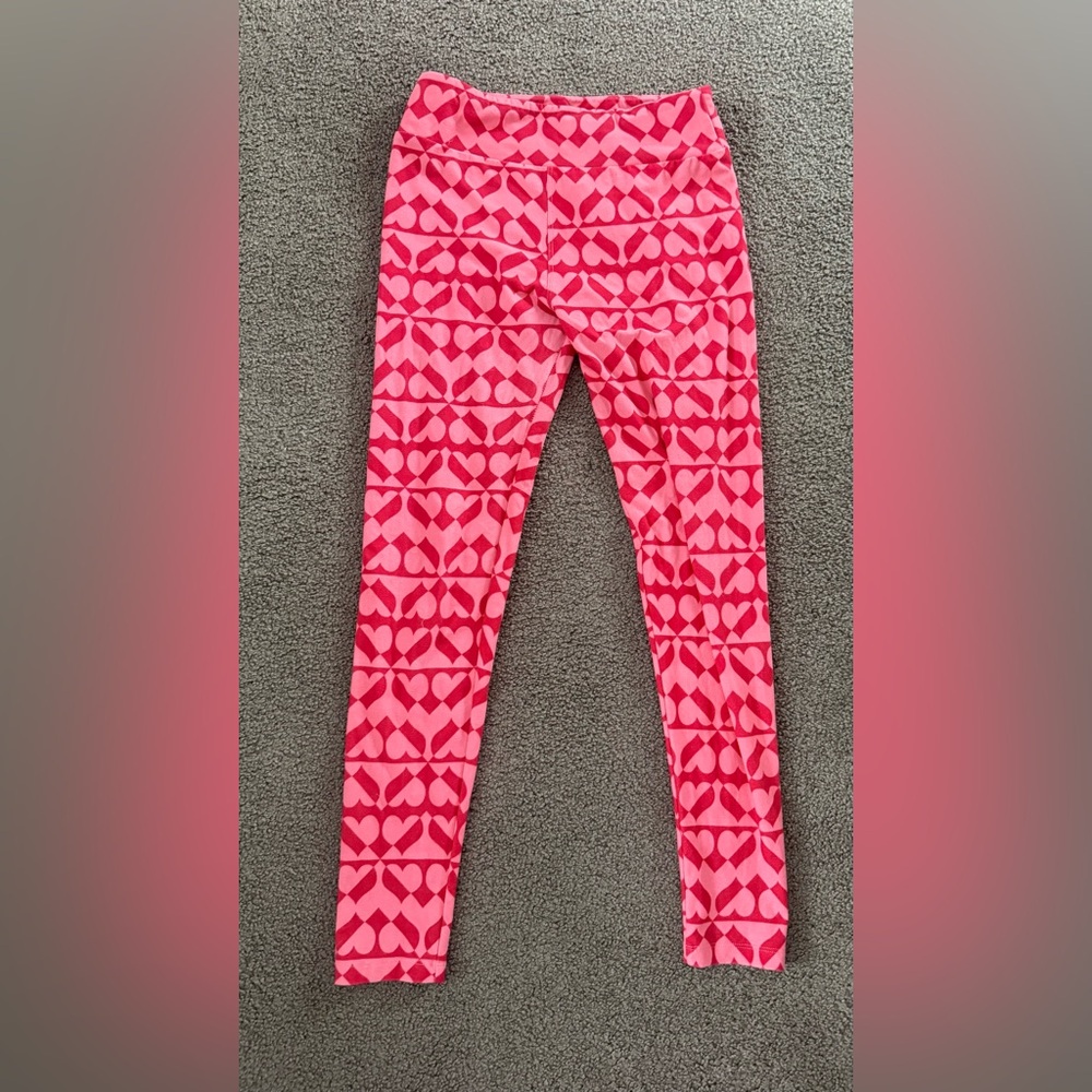LuLaRoe Leggings with Pink Heart Design. One size